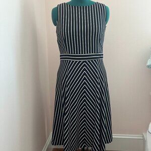 NWT Ann Taylor Navy Stripe Sleeveless Knit Dress